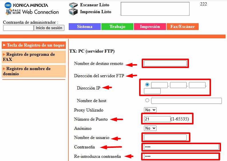 Completar los siguientes campos: