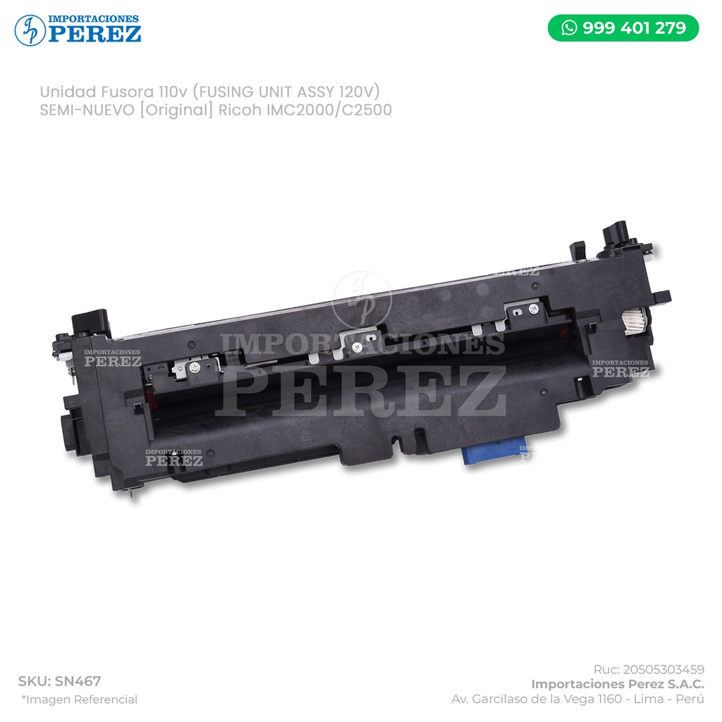 Unidad Fusora 110v (FUSING UNIT ASSY 120V:IMC 2000-2500) - SEMI-NUEVO [Original - Ricoh]