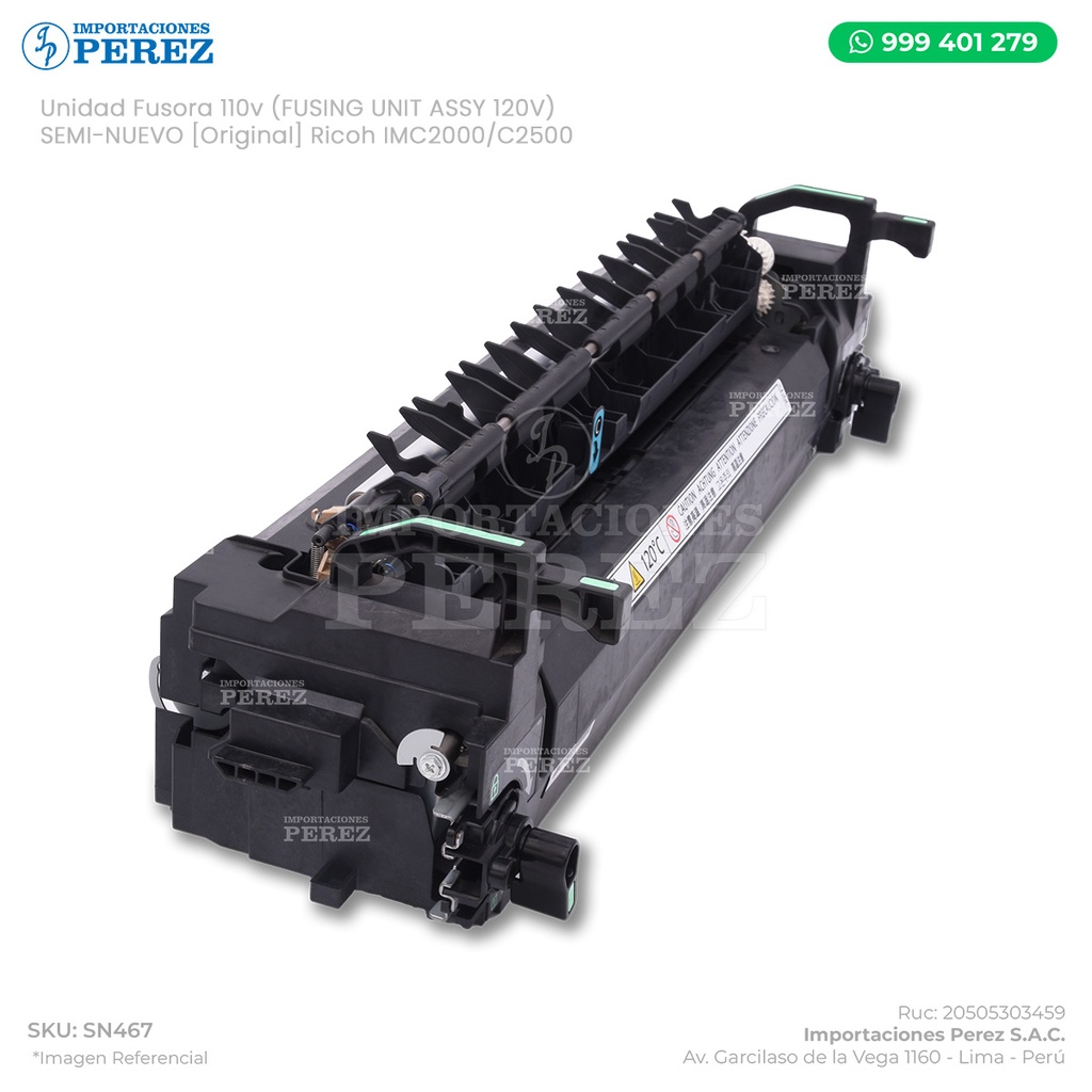 Unidad Fusora 110v (FUSING UNIT ASSY 120V:IMC 2000-2500) - SEMI-NUEVO [Original - Ricoh]