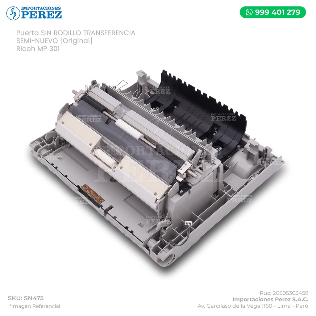 Puerta SIN RODILLO TRANSFERENCIA (COVER:RIGHT:DUPLEX:ASS'Y + GUIDE PLATE:REVERSE:DUPLEX:ASS'Y) - SEMI-NUEVO [Original - Ricoh]