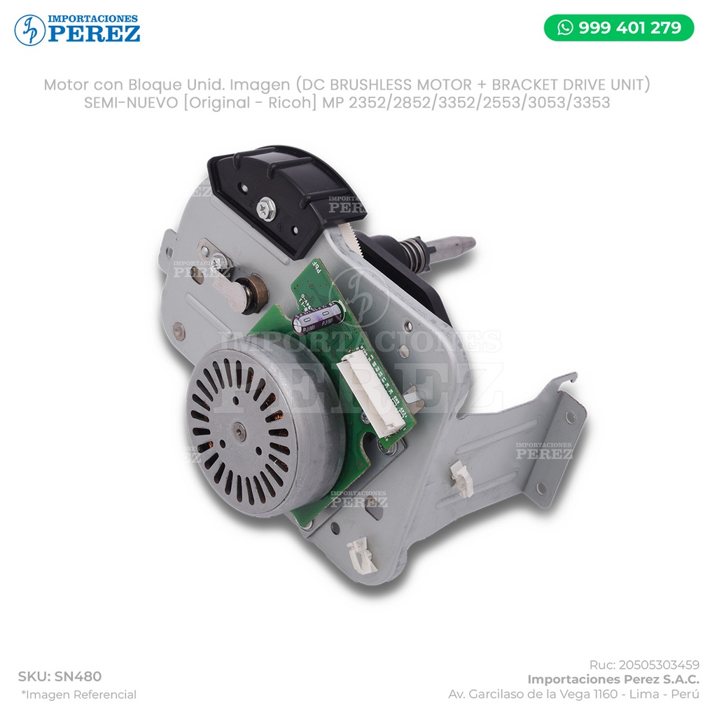 Motor con Bloque Unid. Imagen (DC BRUSHLESS MOTOR + BRACKET DRIVE UNIT) - SEMI-NUEVO [Original - Ricoh]