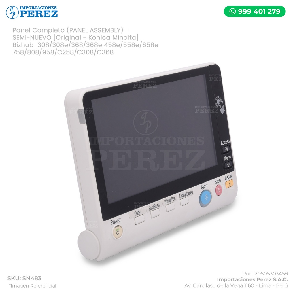 Panel Completo (PANEL ASSEMBLY) - SEMI-NUEVO [Original - Konica Minolta]