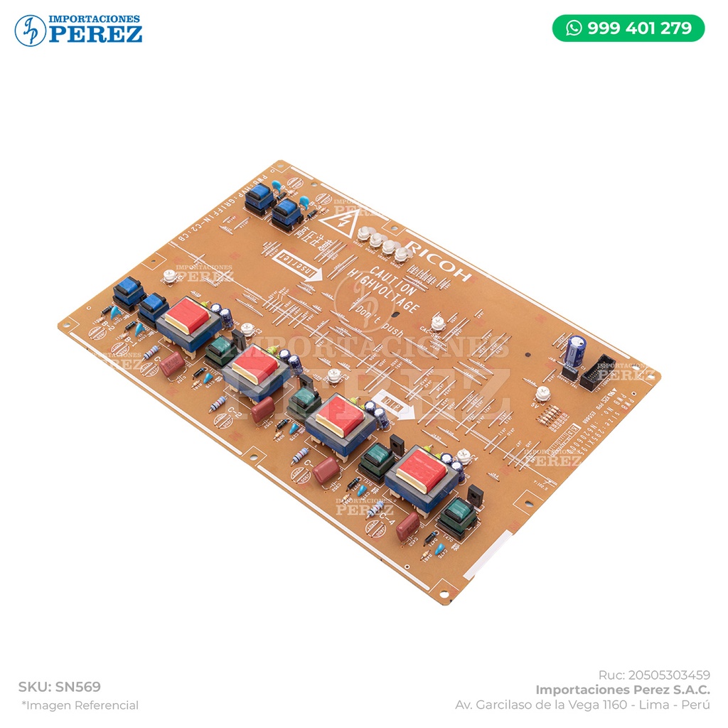 Tarjeta HV (PWB:HVP - POWER PACK:C/B)- SEMI-NUEVO [Original - Ricoh]