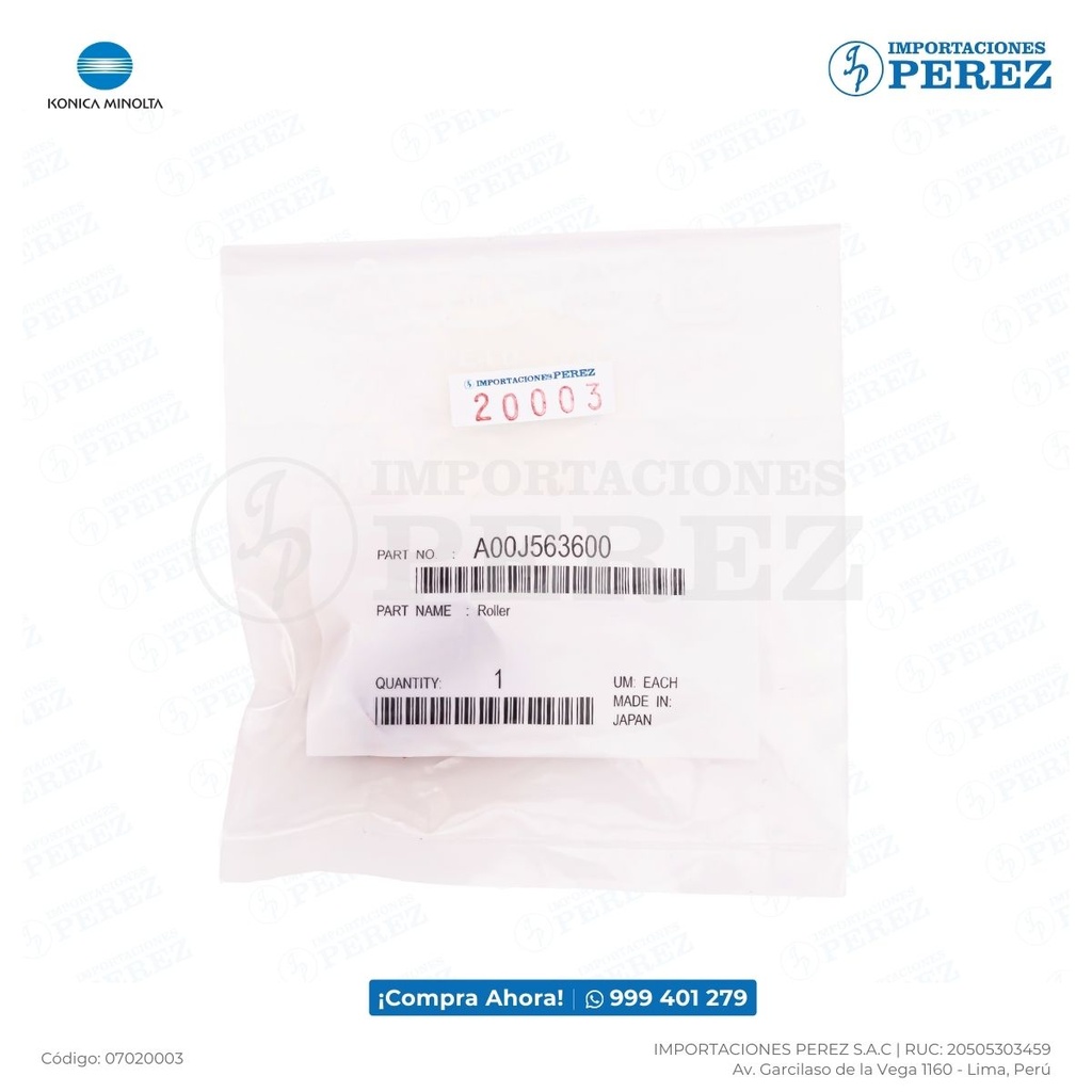 Rueda [Konica Minolta - Original] (Bandeja - Pickup/Feed) 