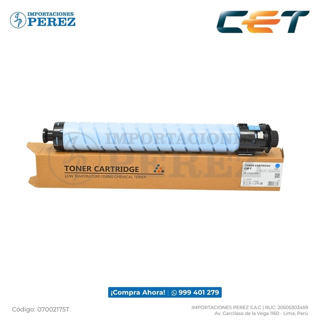 Toner Cartucho Cyan Ricoh [Cet] 275g 