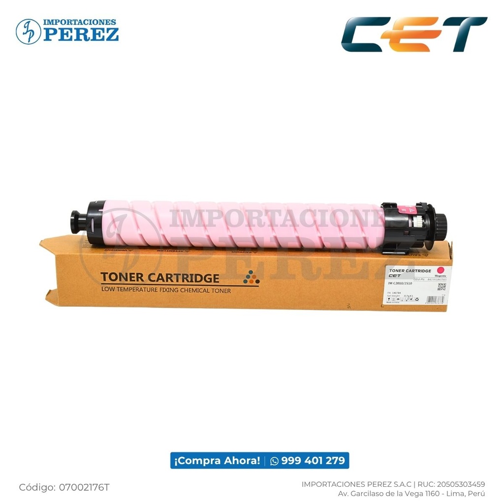 Toner Cartucho Magenta Ricoh [Cet] 275g 