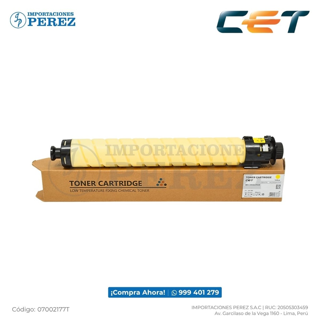 Toner Cartucho Yellow Ricoh [Cet] 275g