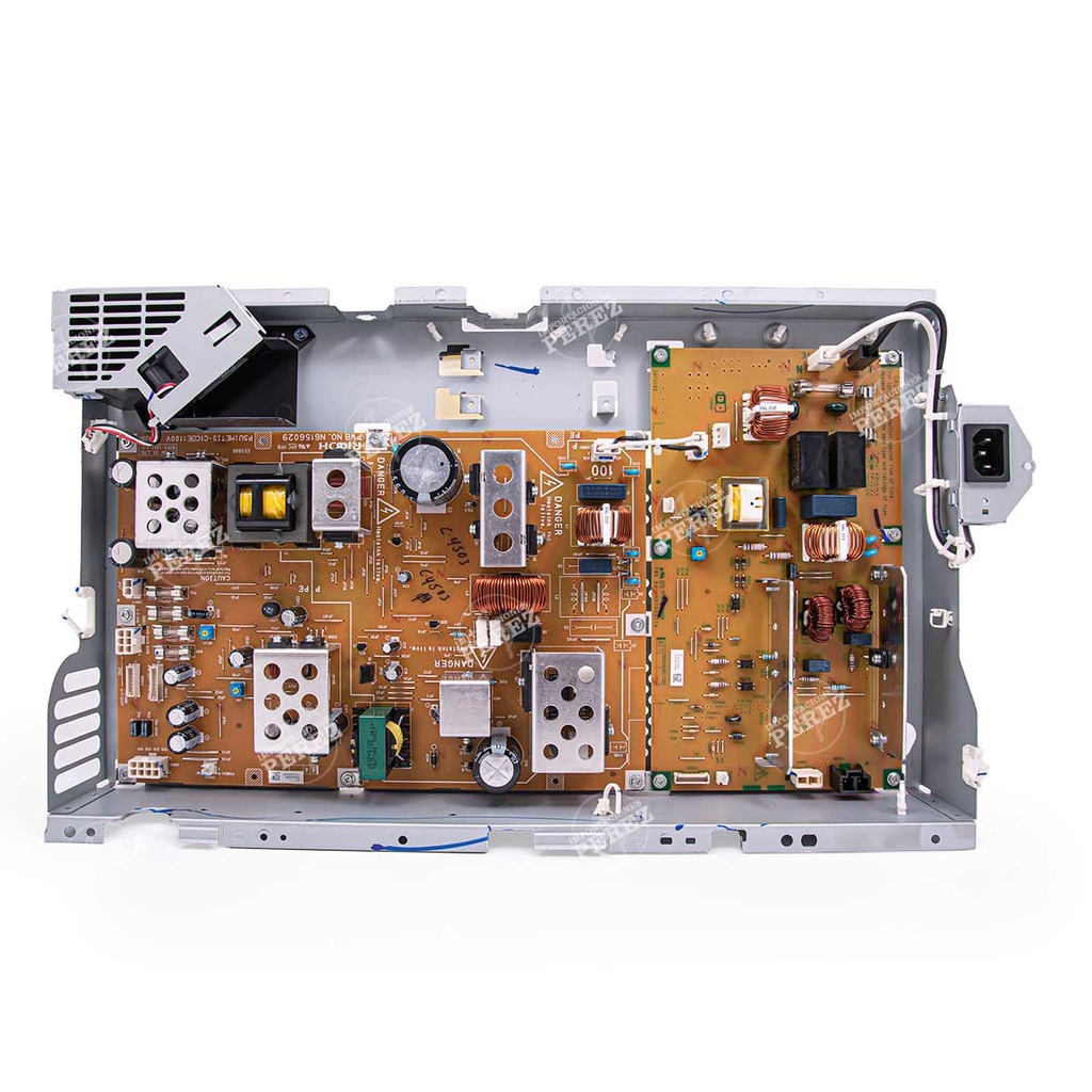 Bloque/Módulo Completo Fuente Poder 110v (DC Power Supply D148/D149/D150 450.3W) + Controladora Tarjeta Fuente Poder 110v (AC Control Board D148/D149/D150) + Ventilador 24v - 0.17A c/base - SEMI-NUEVO [Original - Ricoh]