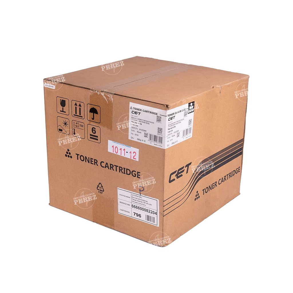 Toner Cartucho x01 Tn116/Tn117/Tn118/Tn119 282g [Cet]
