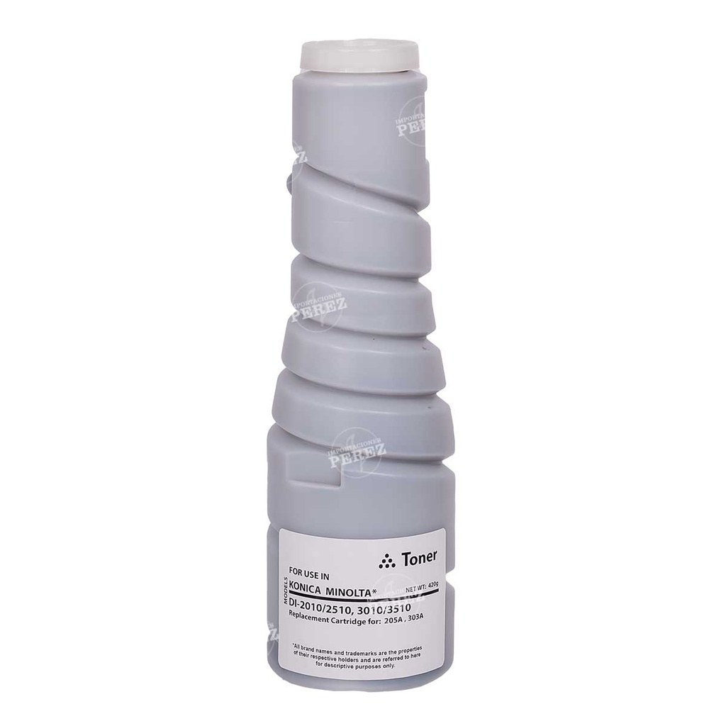 Toner Cartucho [Intercopy] (420g) Tn205A/303A/ Tolva ( Compatible ) Konica Minolta 