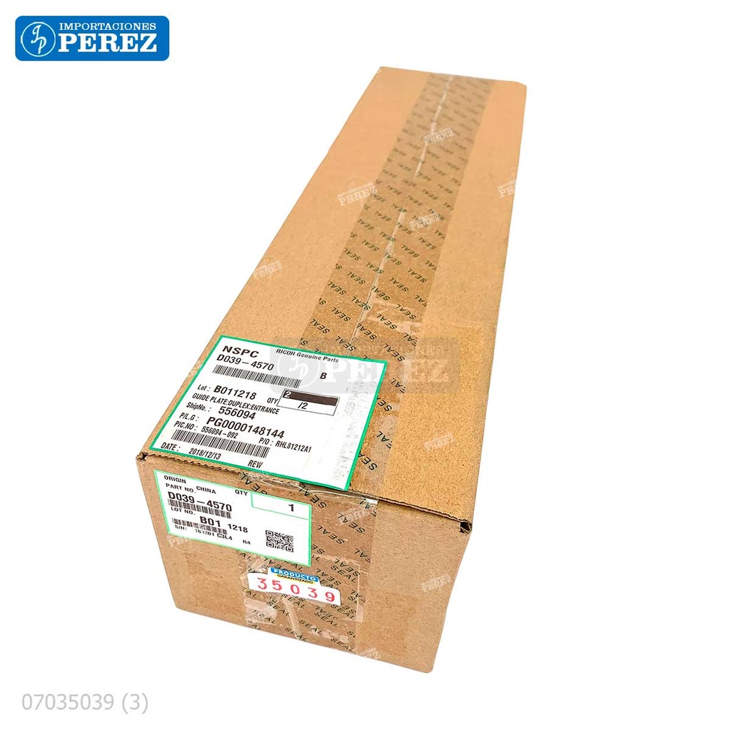 Guia [Ricoh - Original] Placa Entrada Negro (Duplex) 