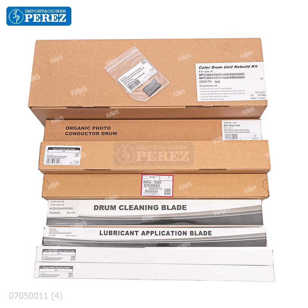 Kit Imagen Color CMY Kit x09 Contiene: 01 Cilindro + 01 Cuchilla Limpieza + 01 Rodillo Carga + 01 Rodillo Limpieza + 01 Cera + 01 Sello Front + 01 Sello Rear + 01 Brush + 01 Cuchilla Lubricante [Cet]