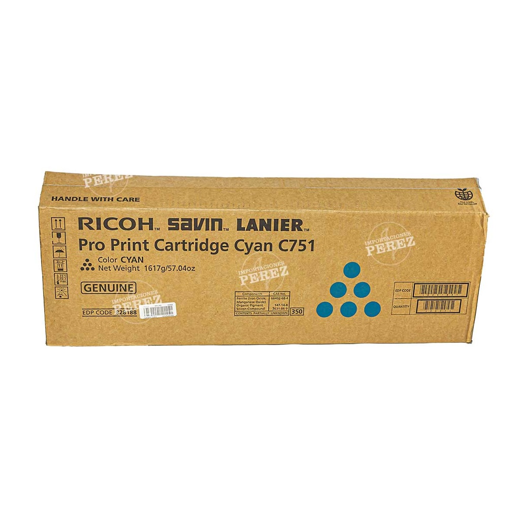 Toner Cartucho Cyan Ricoh [Original]  1617g 