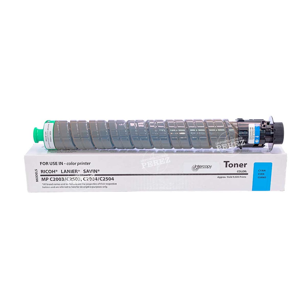 Toner Cartucho Cyan Ricoh [Intercopy] Type MPC2003 202g 