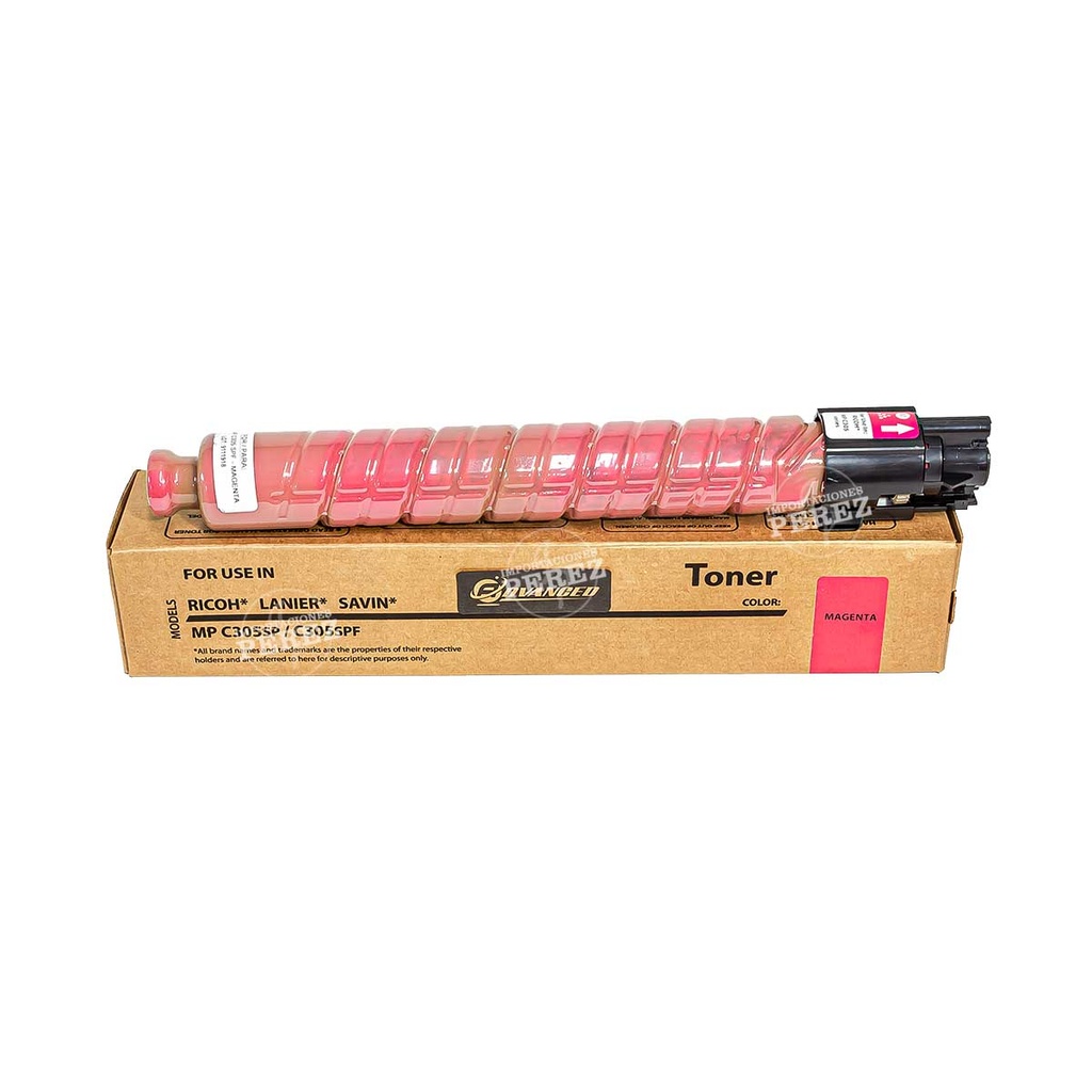 Toner Cartucho Magenta Ricoh [Intercopy] (83g) (MpC305SP) 
