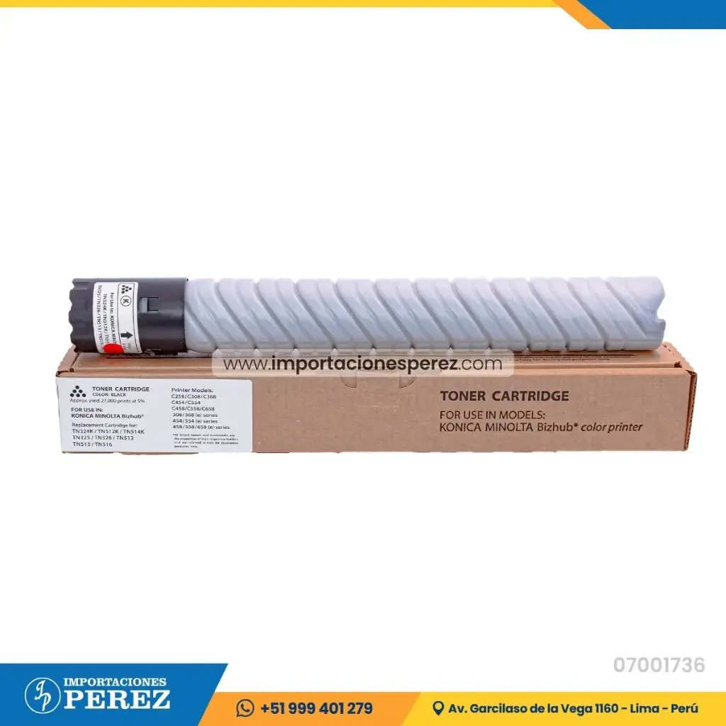 Toner Cartucho Black Konica Minolta [Intercopy] (579g) TN512K/TN513/TN324K 