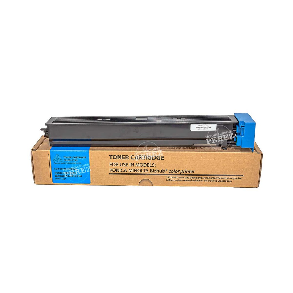 Toner Cartucho Cyan Konica Minolta [Intercopy] Tn711C 535g 