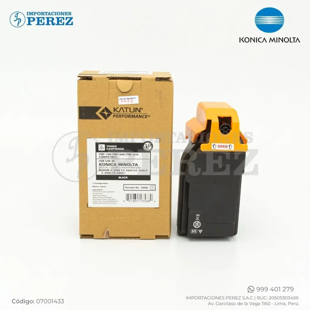 Toner Cartucho Black 110v TNP79K/TNP80K/TNP81K 278g [Katun Performance]