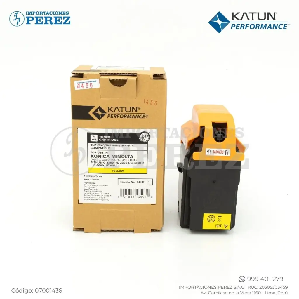 Toner Cartucho Yellow 110v TNP79Y/TNP80Y/TNP81Y 163g [Katun Performance]