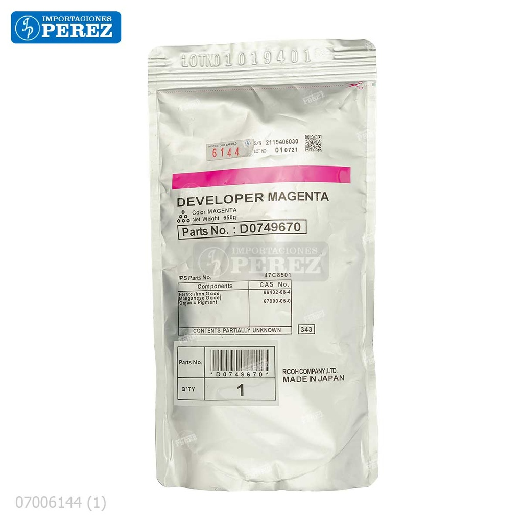 Revelador Magenta 650g [Original - Ricoh]