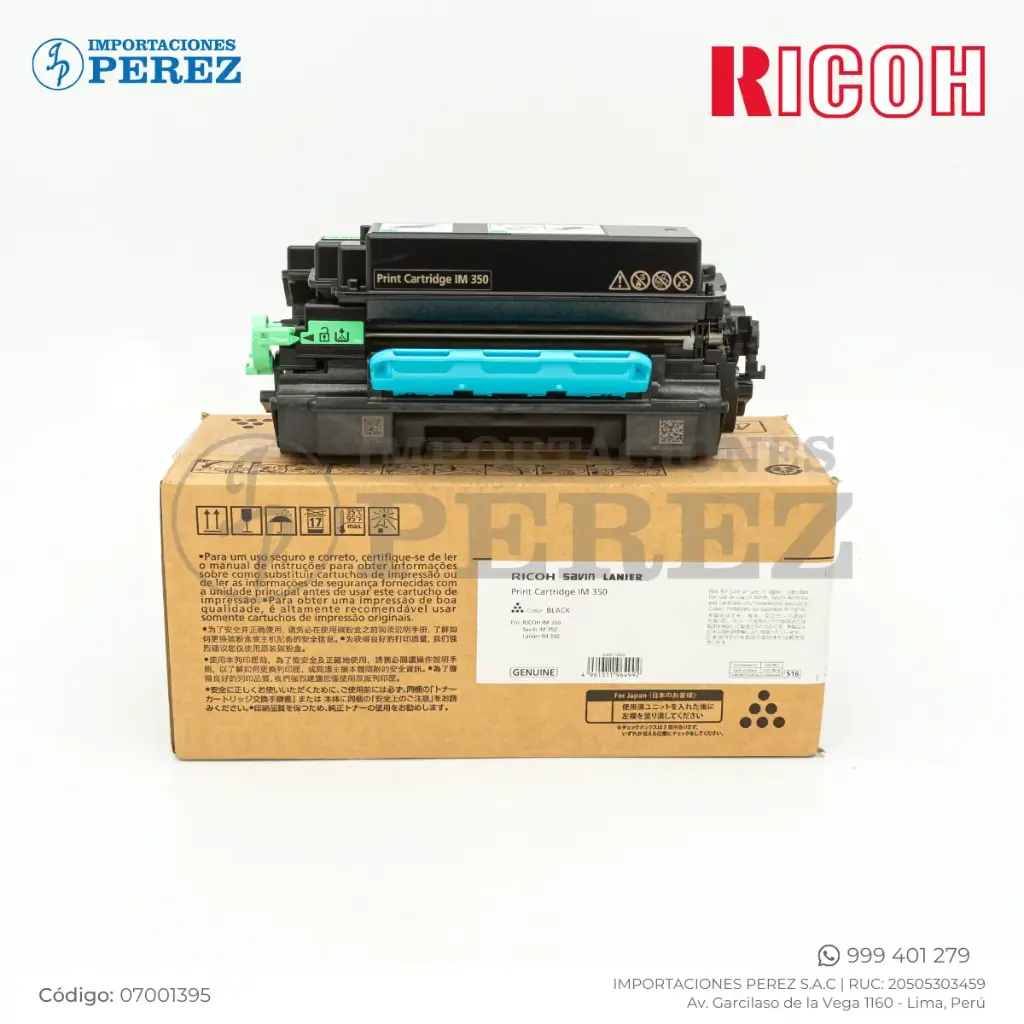 Toner Cartucho Ricoh [Original] IM350 