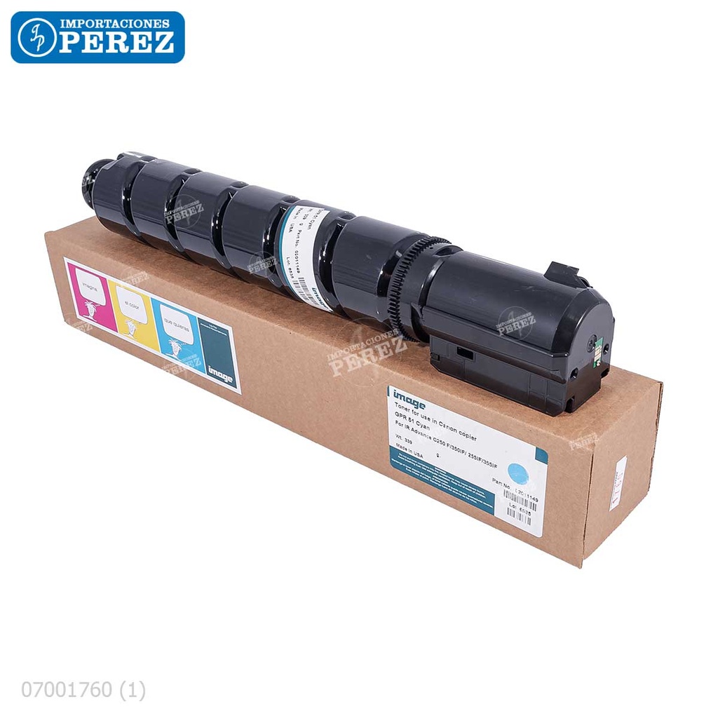 Toner Cartucho Cyan Canon [Image] GPR51C 339g 