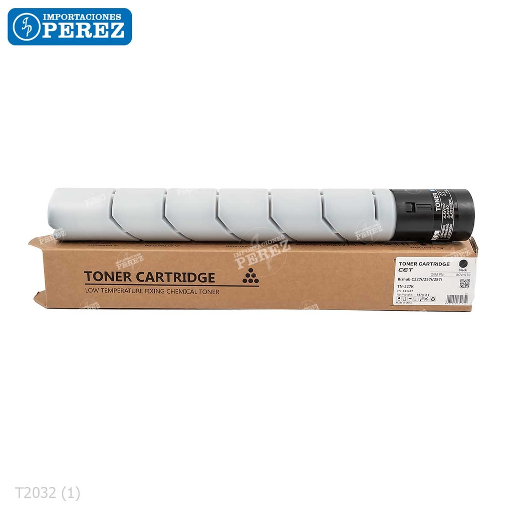 Toner Cartucho Black Konica Minolta [Cet] TN227K 547g 