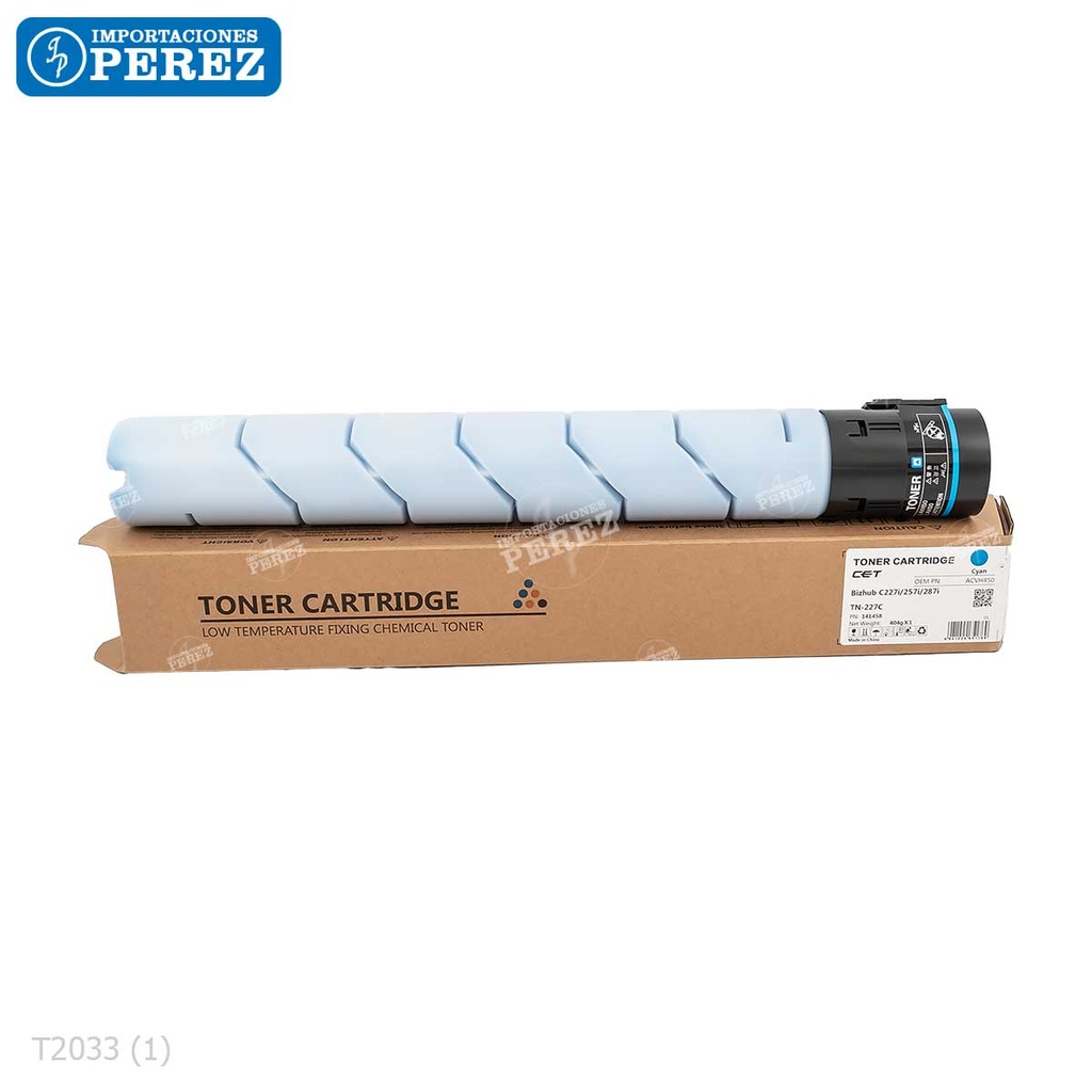 Toner Cartucho Cyan Konica Minolta [Cet] TN227C 404g 
