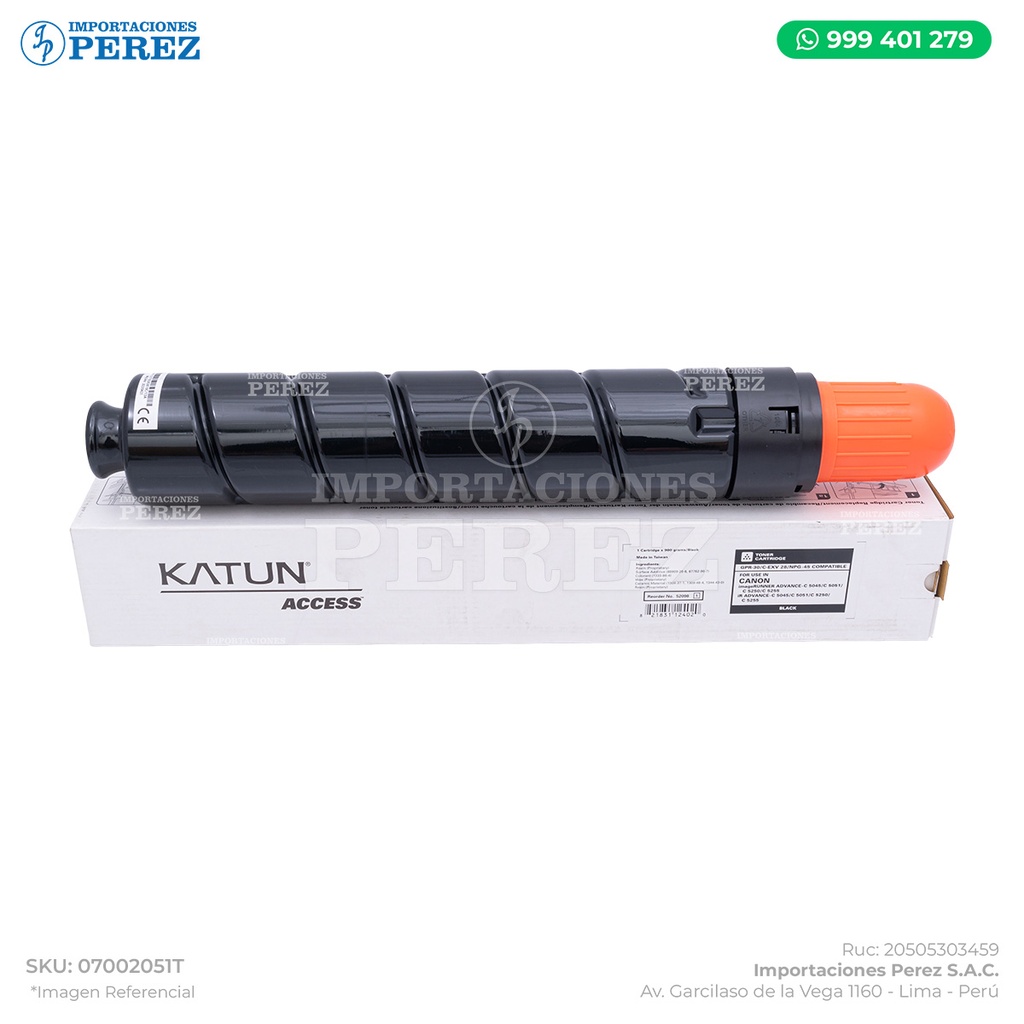 Toner Cartucho Black Canon [Katun Access]  GPR30 980g 