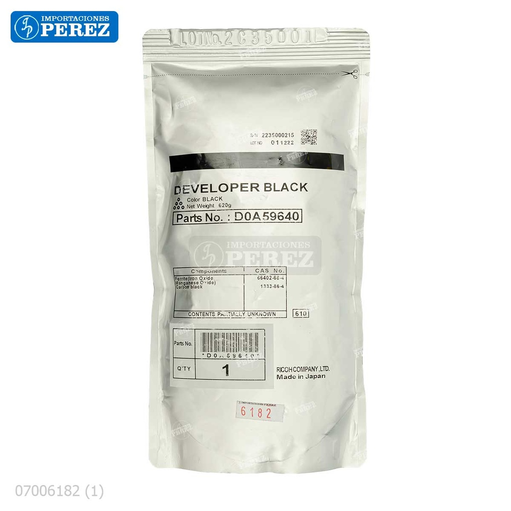 Revelador Black 620g [Original - Ricoh]