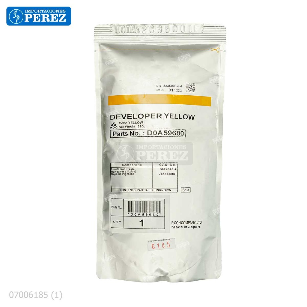 Revelador Yellow 620g [Original - Ricoh]