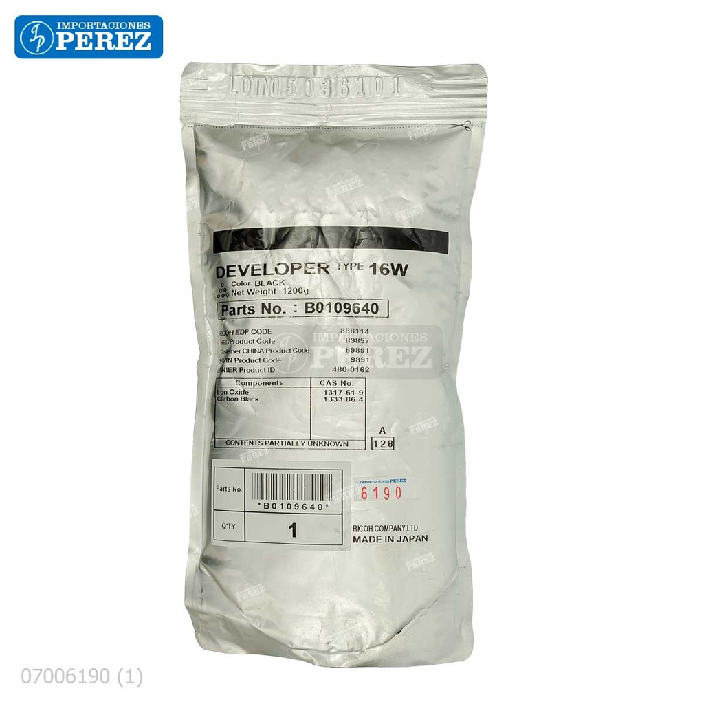 Revelador Type 16W - 1200g [Original - Ricoh]