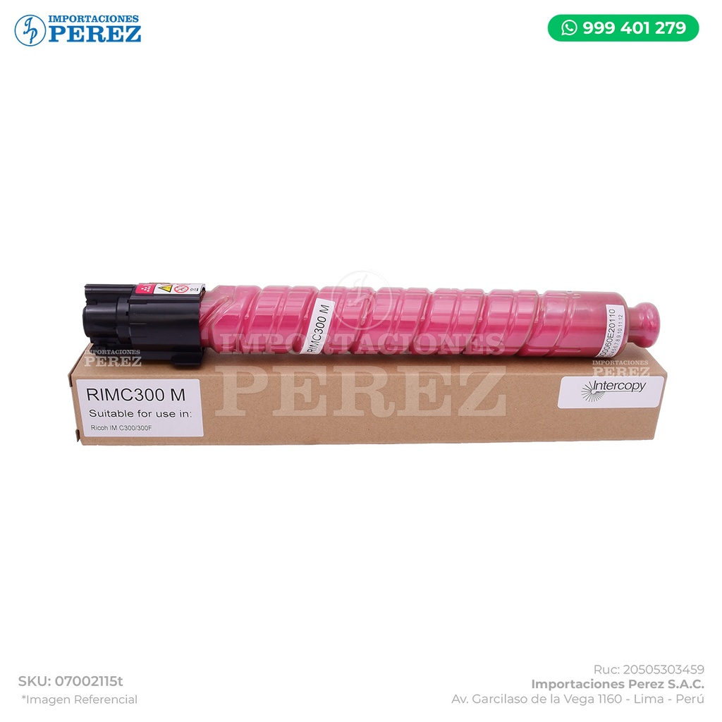 Toner Cartucho Magenta Ricoh [Intercopy] 107g 