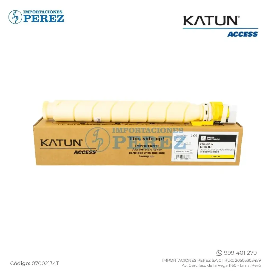 Toner Cartucho Yellow Ricoh [Katun Performance] 102g - 6K 