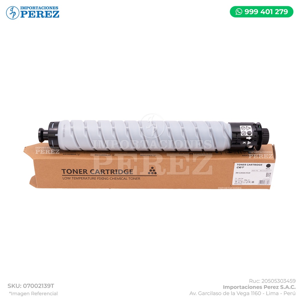 Toner Cartucho Black Ricoh [Cet] 240g 