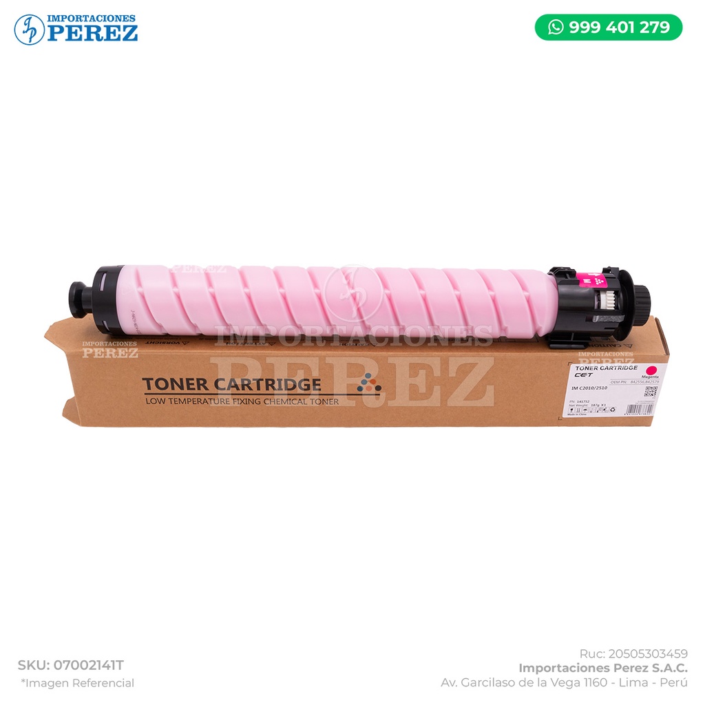 Toner Cartucho Magenta Ricoh [Cet] 187g 