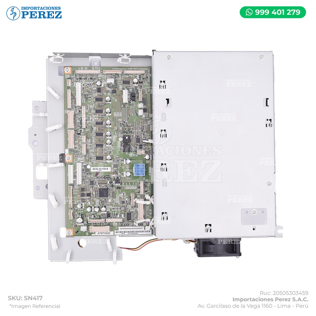 Tarjeta IR Módulo (PWB-MFP ASSY) Completo (Incluye: Memoria Dimm + Memoria EMMC + Ventilador + Base) - SEMI-NUEVO [Original - Konica Minolta]