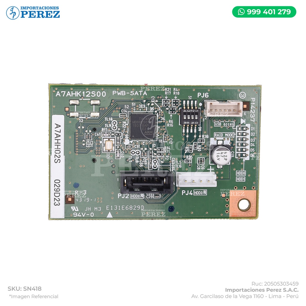 Tarjeta Sata Disco Duro (PWB-SATA) - SEMI-NUEVO [Original - Konica Minolta]