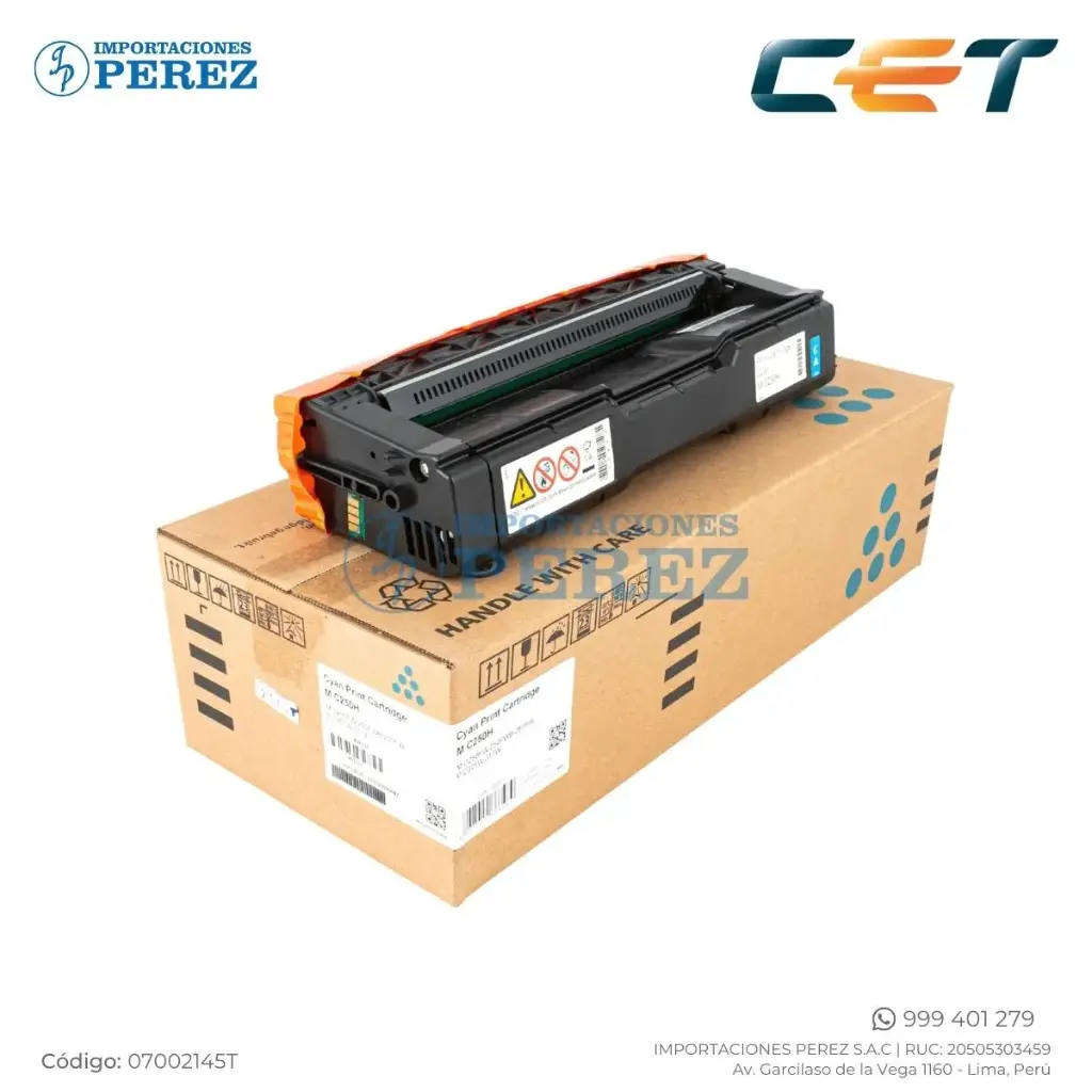 Toner Cartucho Cyan con Cilindro Ricoh [Cet] MC250H
