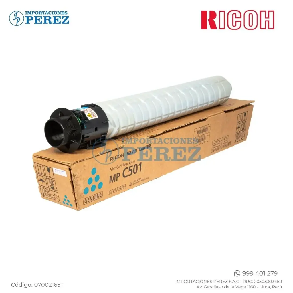 Toner Cartucho Cyan Ricoh [Original Ricoh] 260g 
