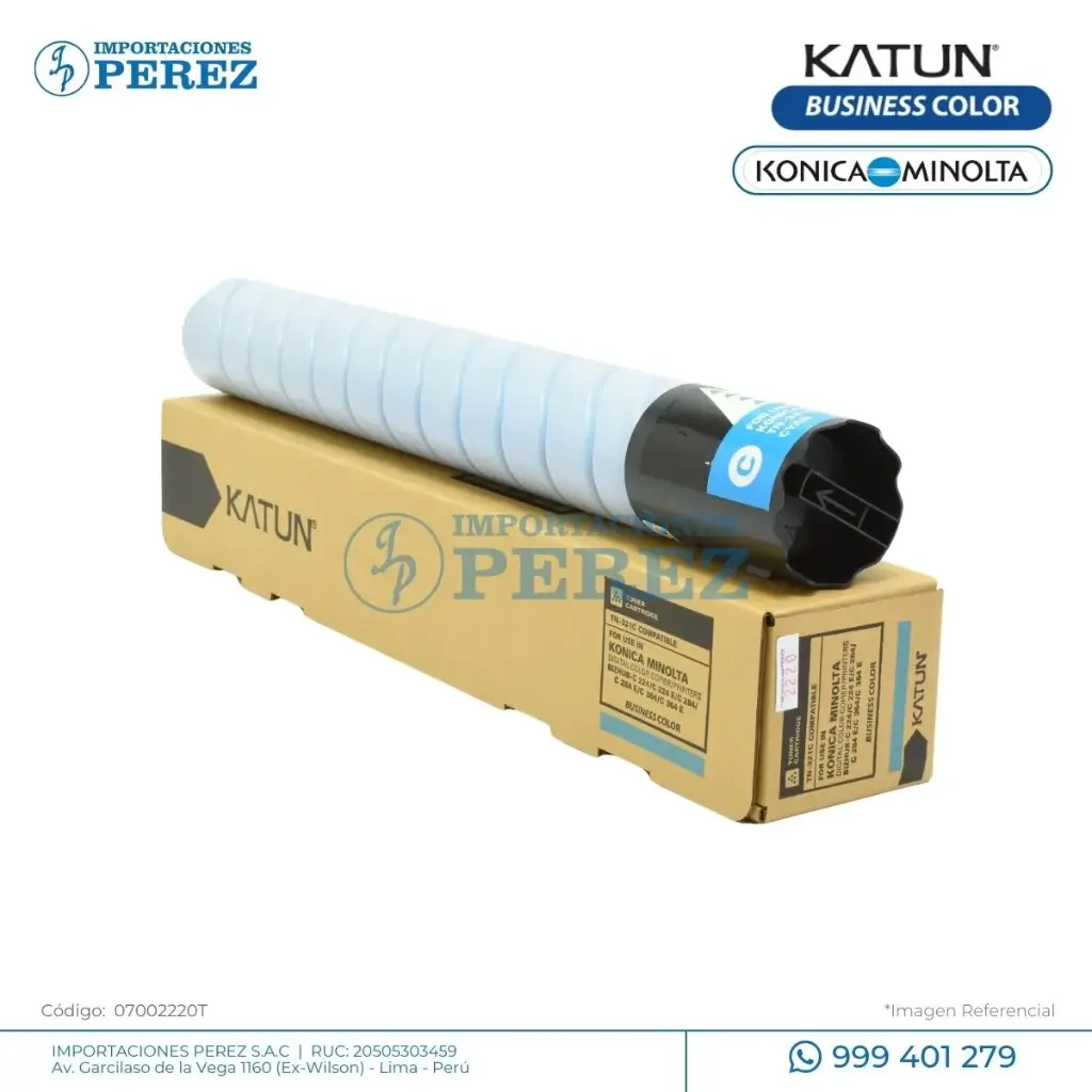 Toner Cartucho Cyan Konica Minolta TN321C/TN220C 514g [Katun Business Color]