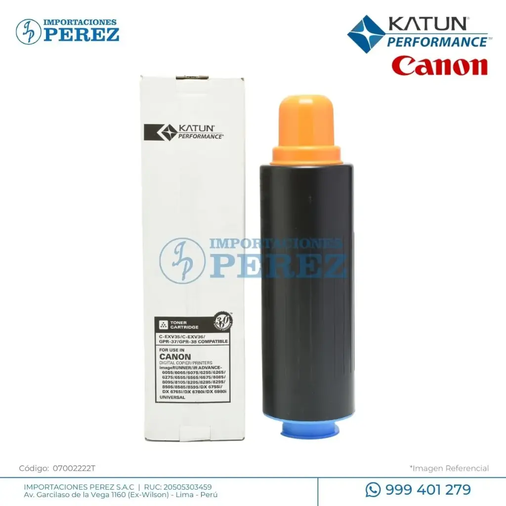 Toner Cartucho Canon GPR37/GPR38/NPG53/NPG54/CEXV35/CEXV36 2200g [Katun Performance] 