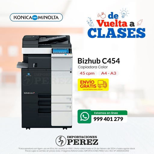 [0103010] Fotocopiadora Konica Minolta Bizhub C454