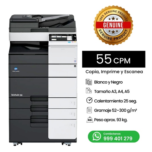 [0103102] Fotocopiadora Konica Minolta Bizhub 558e