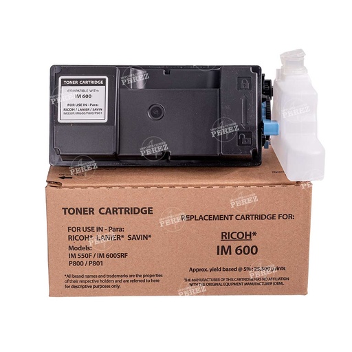 [07001910] Toner Cartucho Ricoh [Intercopy] (690g) Type IM600 