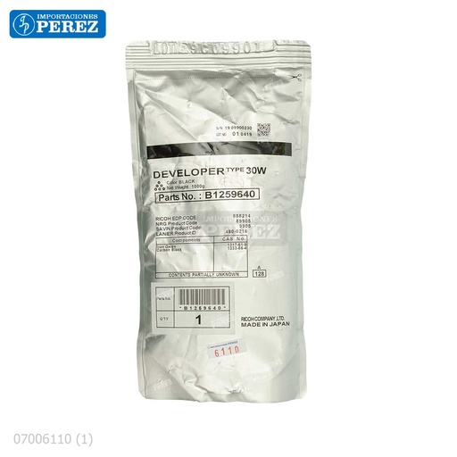 [07006110] Revelador [Ricoh - Original] Negro (Type 30W) 