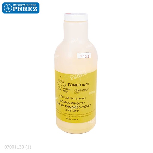 [07001130] Toner Recarga Yellow Konica Minolta [Intercopy] Botella/460g 