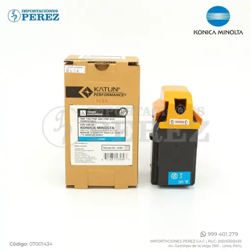 [07001434] Toner Cartucho Cyan 110v TNP79C/TNP80C/TNP81C 156g [Katun Performance]