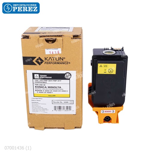 [07001436] Toner Cartucho Yellow Konica Minolta [Katun Performance] 110v TNP-79Y/TNP-80Y/TNP-81Y 163g 