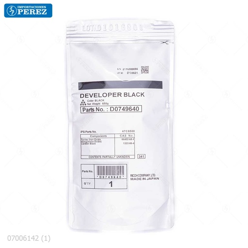 [07006142] Revelador Black 650g [Original - Ricoh]